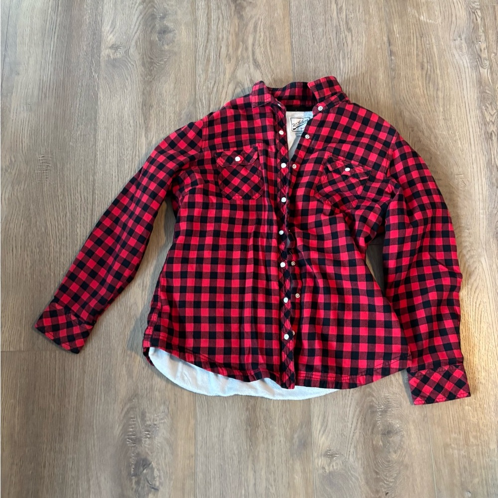 Red and Black Checkered Utility Jacket